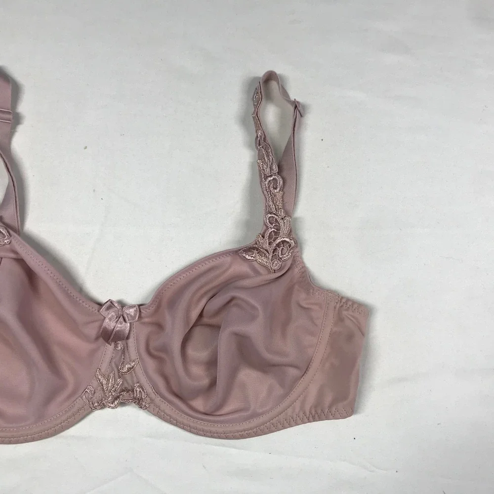 Simone Perele 131382 Underwire Bra Dusty Rose Pink Embroidered Lace 32E 70E